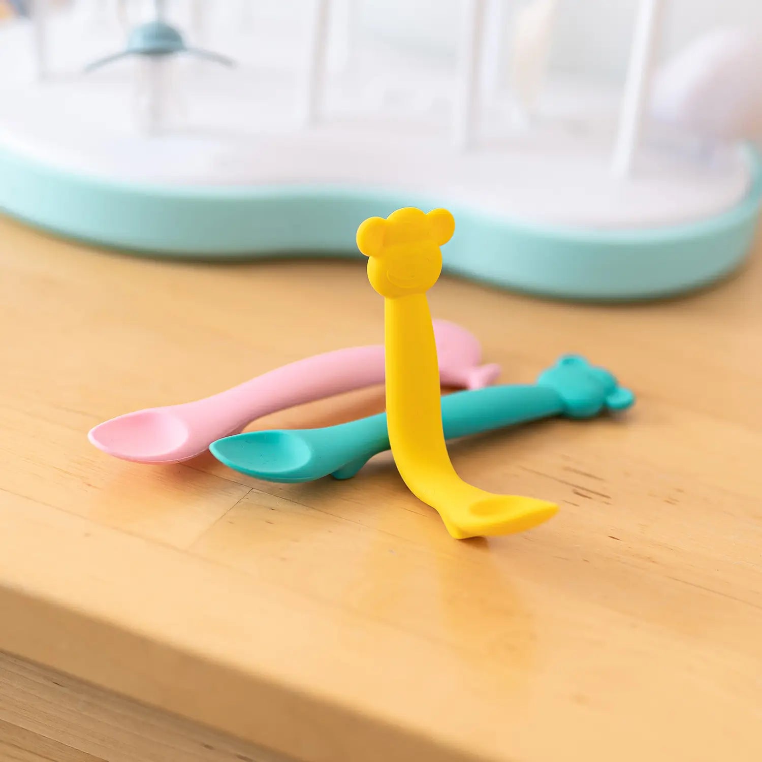 Suavinex Silicone Baby Spoon +4 Months, Colour Green