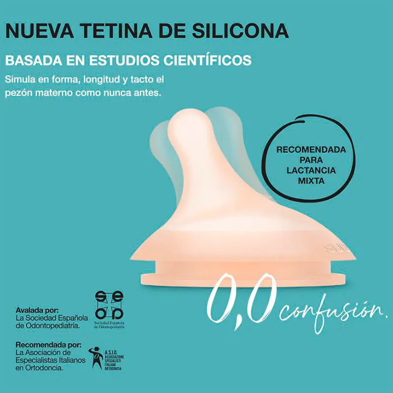 Suavinex Anti-colic Teat L Flow Silicone, 2 units