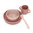 Suavinex Silicone Tableware 4 Pieces With Suction Cup, +4 Months, Pink