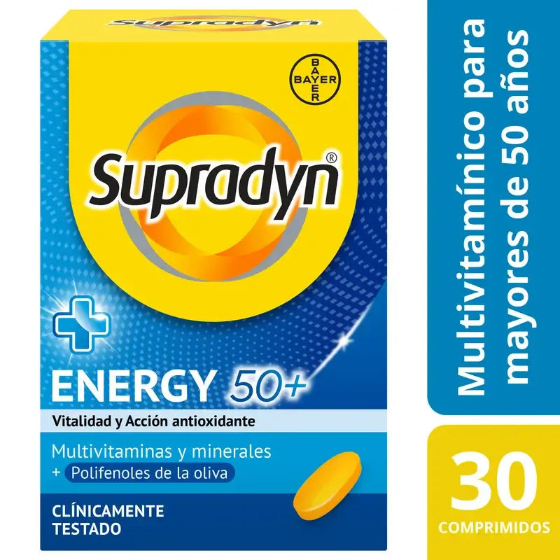 Supradyn Energy 50+ Vitamins, Minerals and Energy, 30 Tablets