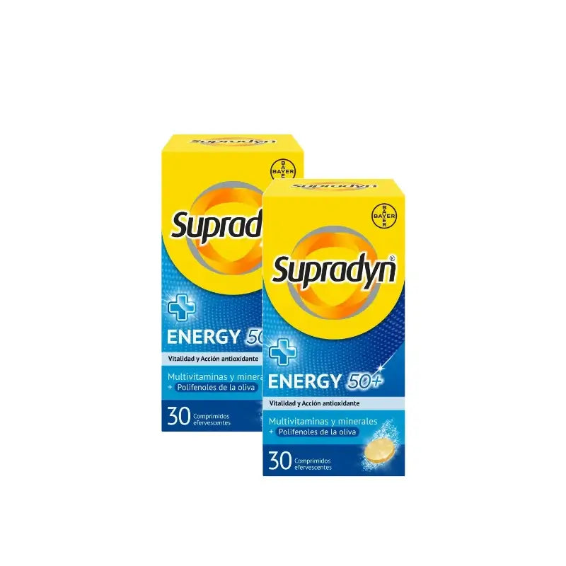 Supradyn Energy 50+ Vitamins and Energy, Pack of 2 x 30 Effervescent Tablets