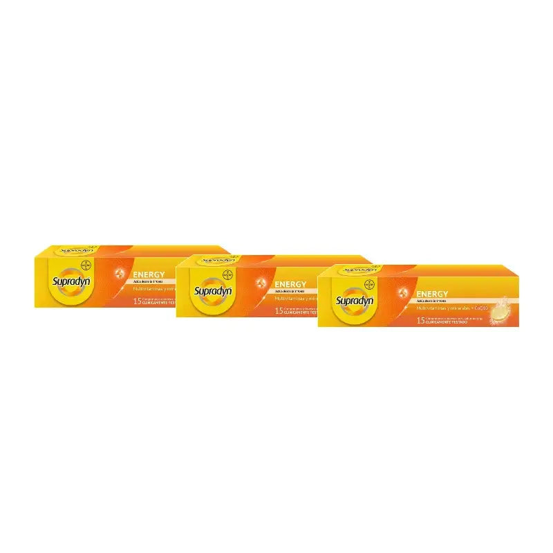 Supradyn Energy Vitamins and Energy, Pack of 3 x 15 Effervescent Tablets