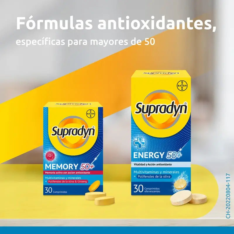 Supradyn Memory 50+ Vitamins, Minerals and Energy with Ginseng, 30 Tablets