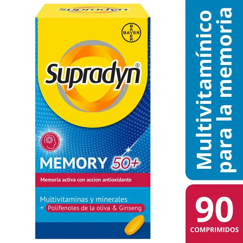 Supradyn Memory 50+ Vitamins, Minerals and Energy with Ginseng, 90 Tablets