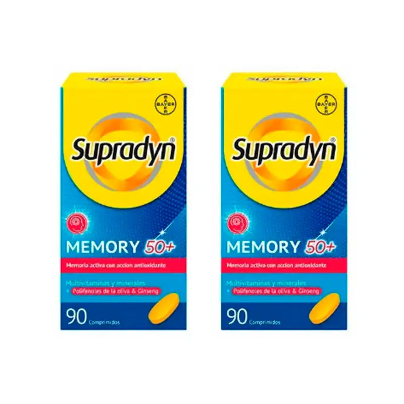 Supradyn Memory 50+ Vitamins, Minerals, and Energy with Ginseng, 2x90 Tablets
