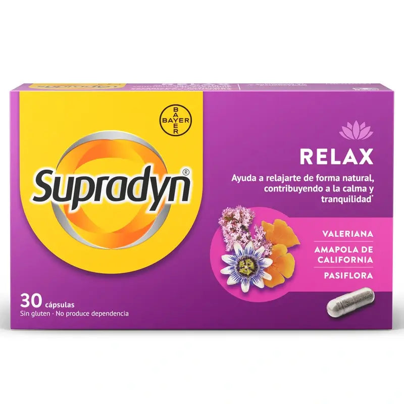 Supradyn Relax, Calm and Tranquility with Passionflower and Valerian, 30 Capsules