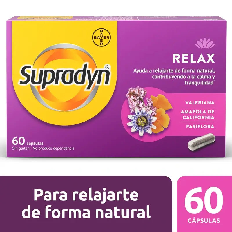 Supradyn Relax, Calm and Tranquility with Passionflower and Valerian, 60 Capsules