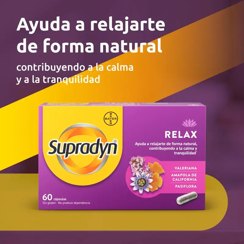 Supradyn Relax, Calm and Tranquility with Passionflower and Valerian, 60 Capsules