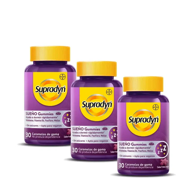 Supradyn Sleep and Serenity Gummies with Melatonin and Vitamin B6, Pack of 3 x 30 Gummies