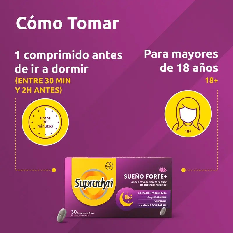 Supradyn Sleep Forte+ Reduces Nighttime Awakenings, 30 Tablets