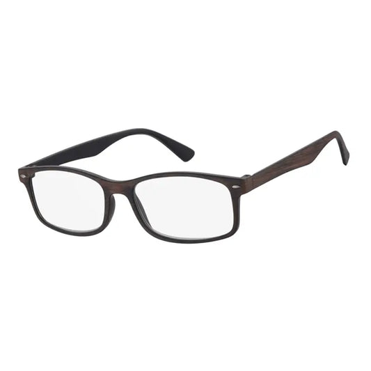 Surgicalmed Euro Optics Iris Presbyopia Reading Glasses (Black Inside, Matte Brown Wood Finish Outside, Nickel Trim) (+1.50)