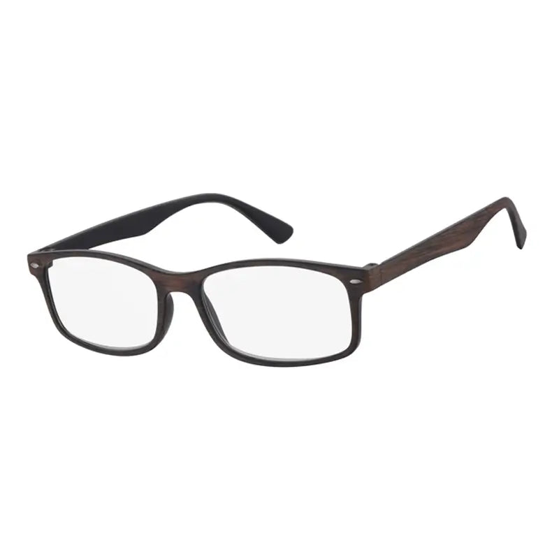 Surgicalmed Euro Optics Iris Presbyopia Reading Glasses (Black Inside, Matte Brown Wood Finish Outside, Nickel Trim) (+2.50)