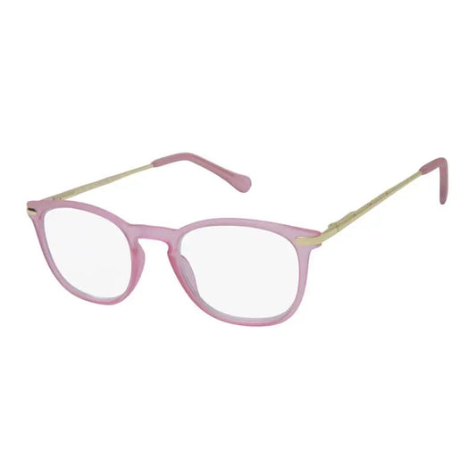 Surgicalmed Euro Optics Presbyopia Reading Glasses Light (Transparent Matte Pink & Gold Temples) (+2.00) Transparent Matte Pink & Gold Temples, 1 piece