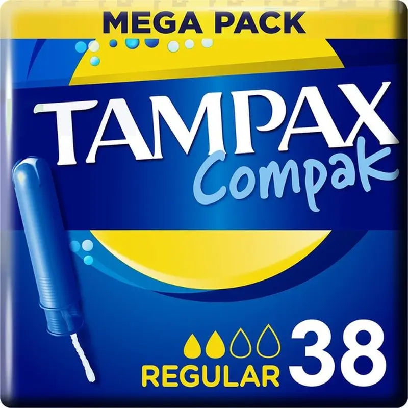 Tampax Compak Regular Tampons With Applicator , 38 units