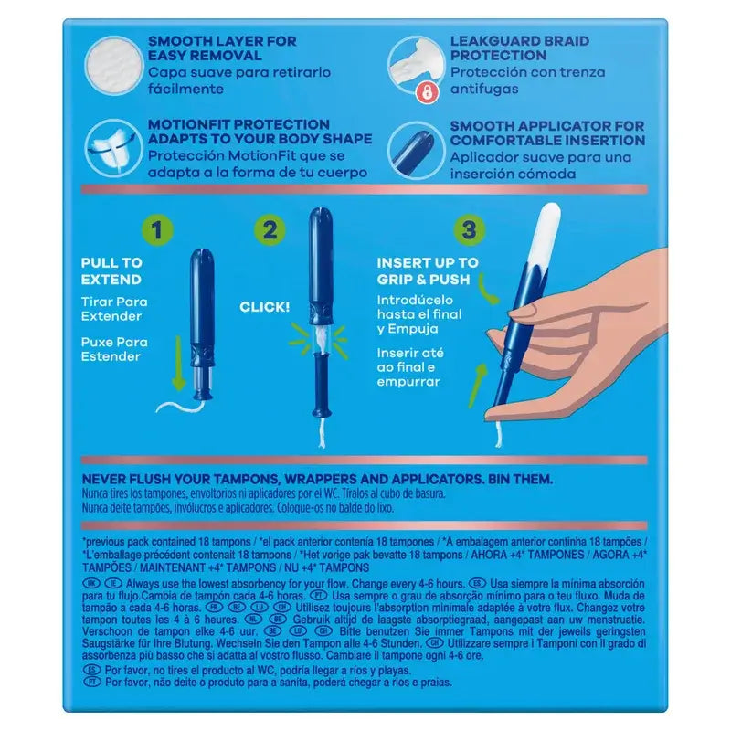 Tampax Pearl Compak Super Tampons With Applicator, 20 Units