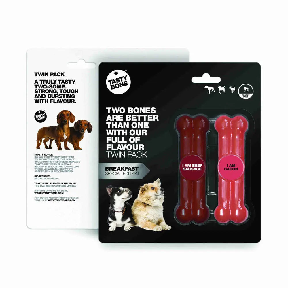 Tasty Bone Twin Pack Beef Bacon Toy Sausage