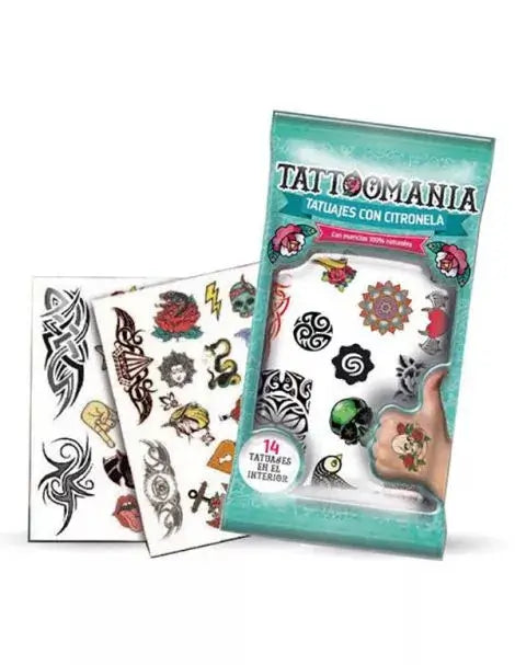 Tattoomania Tattoos With Citronella, 1 Envelope With 14 Tattoos