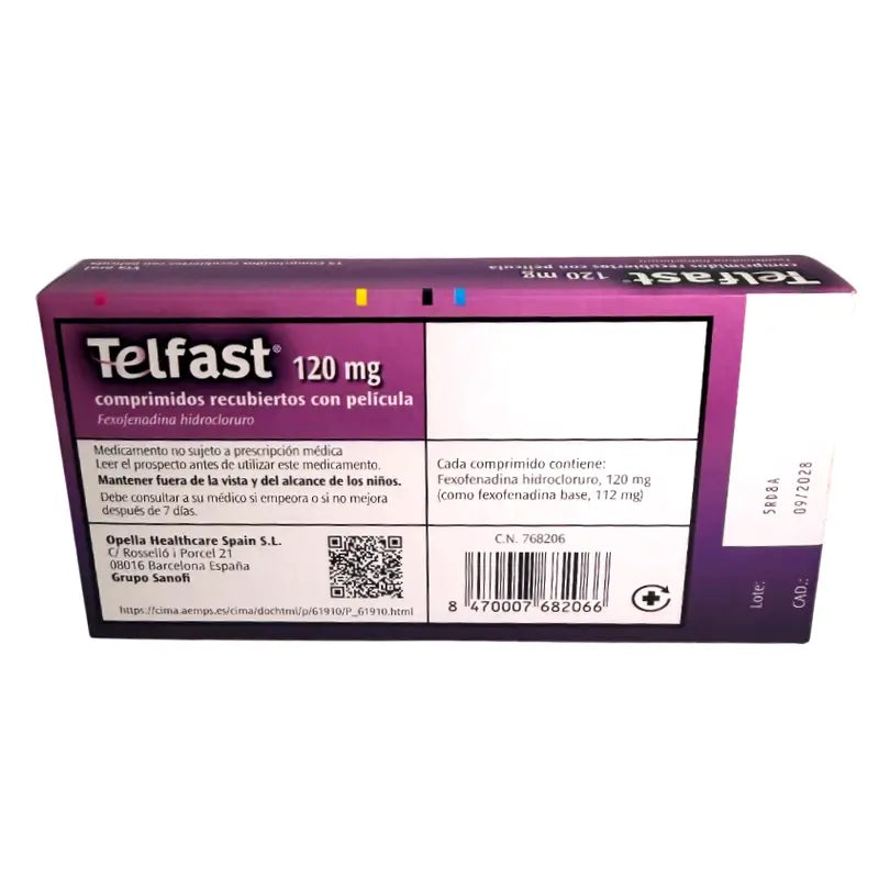 Telfast 120 Mg, 15 film-coated tablets