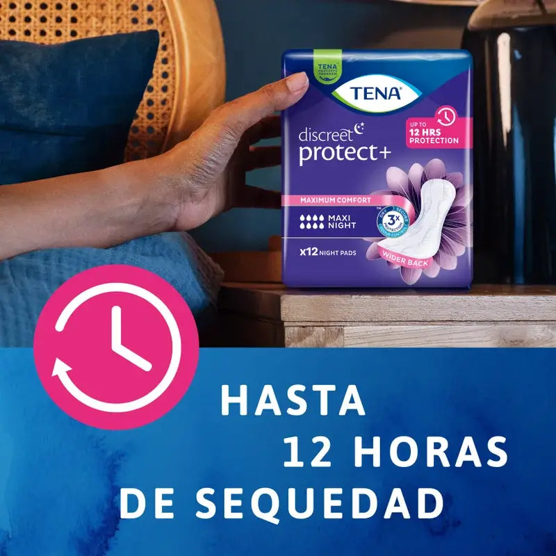 Tena Discreet Compress Maxi Night, 12 Units