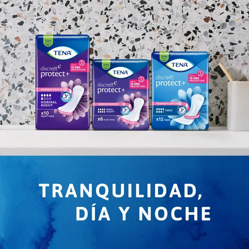 Tena Discreet Normal Night, 10 Units
