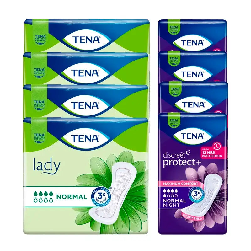 TENA Lady Normal 4 x 24 pcs + TENA Discreet Normal Night 4 x 10 pcs - 1 MONTH