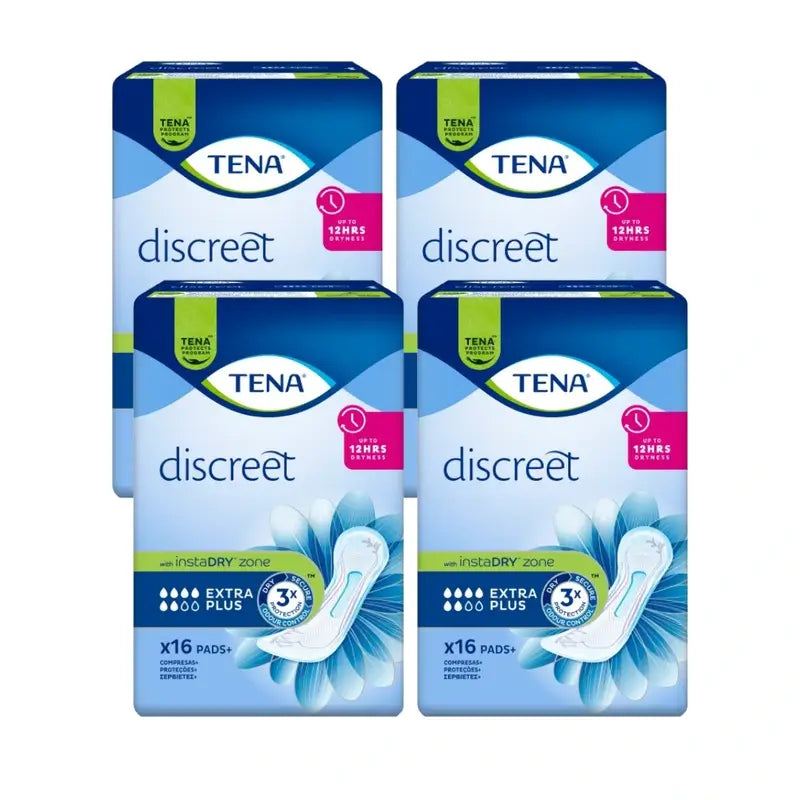 Tena Pack Discreet Extra Plus, 4 X 16 Units