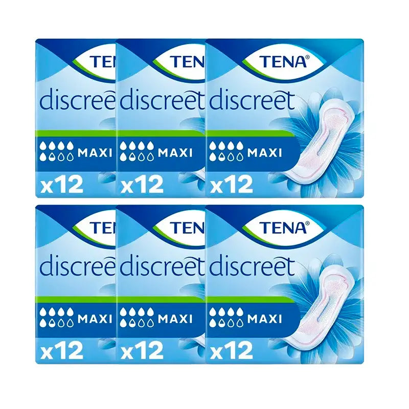 Tena Lady Pack Maxi Pads, 6 X 12 Units