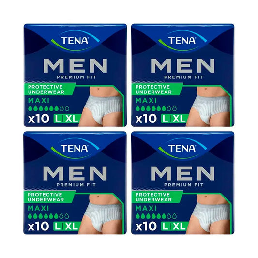 Tena Pack Men Pants Premium Fit Maxi L-XL, 4 X 10 Units