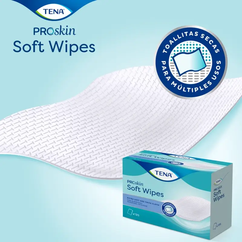 Tena Proskin Dry Towelette, 135 pieces