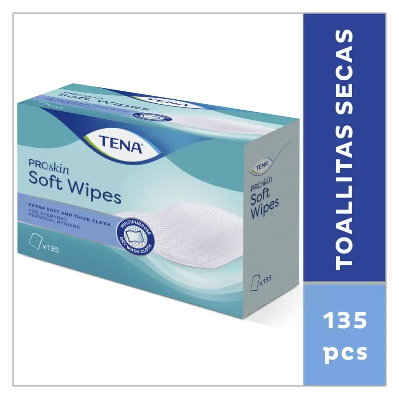 Tena Proskin Dry Towelette, 135 pieces