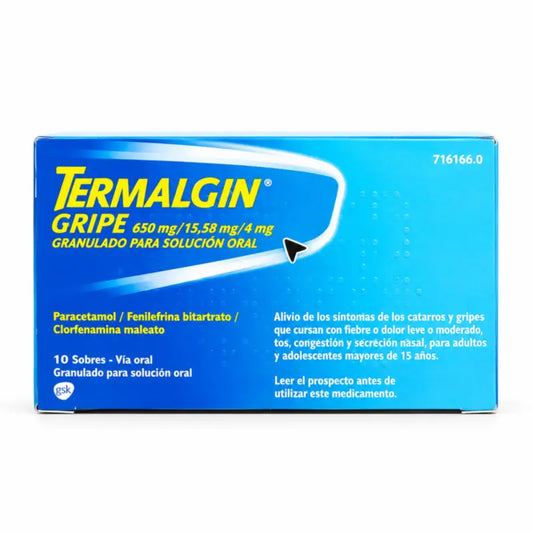 Termalgin Influenza 650 mg Granules for Oral Solution, 10 Sachets
