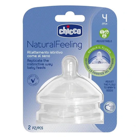 Chicco Naturalfeeling Adjustable Flow Nipple 2 Units 4M+