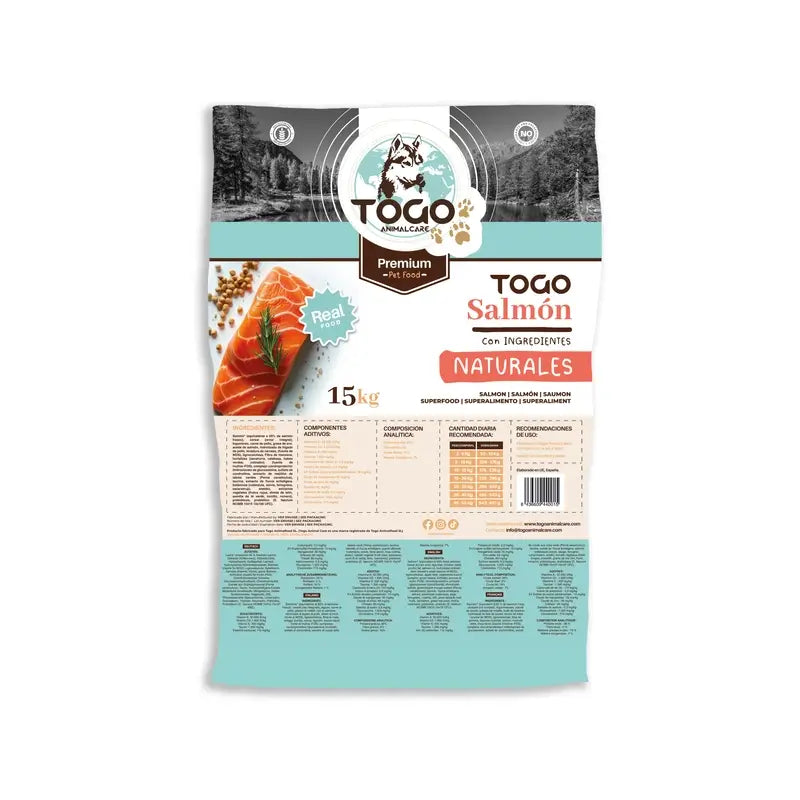 Togo Natural Hypoallergenic Salmon Dog Food, 15 kg