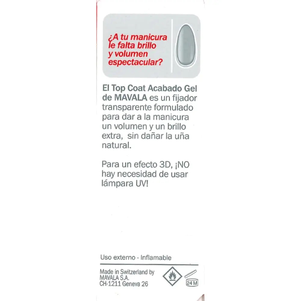 Mavala Top Coat Gel Effect 10 ml