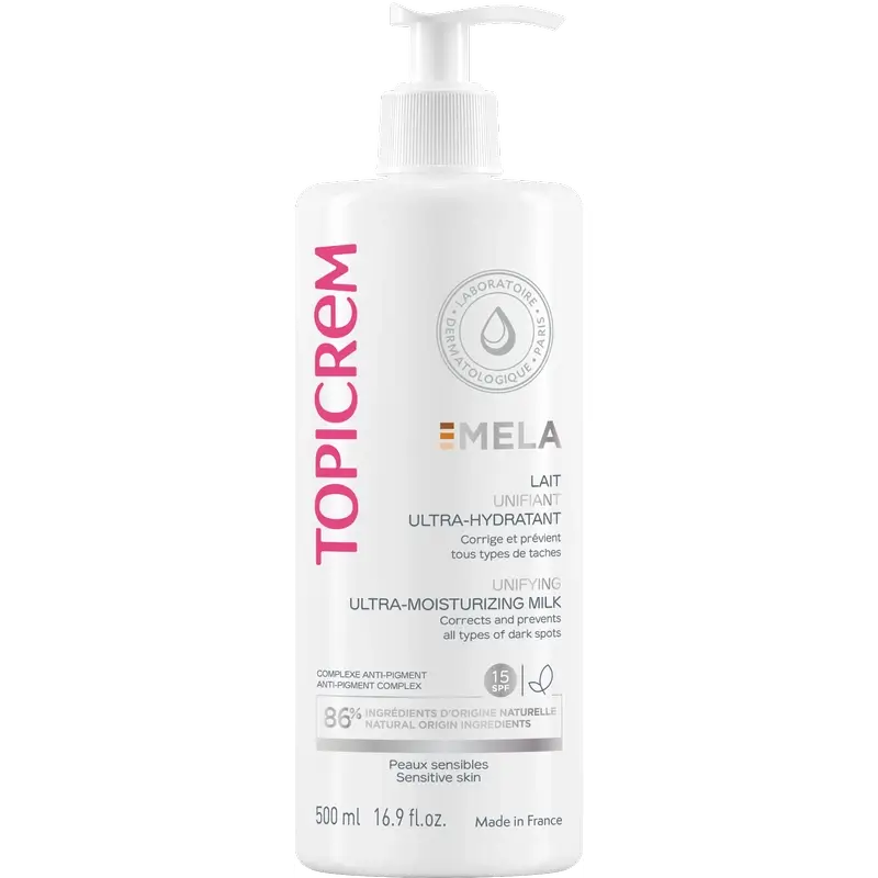 Topicrem Mela Ultra-Moisturising Unifying Body Milk, spf15 500 ml