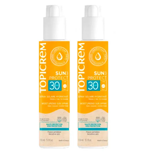 Topicrem Sun Protect Spray SPF 30, Pack of 2 x 150 ml