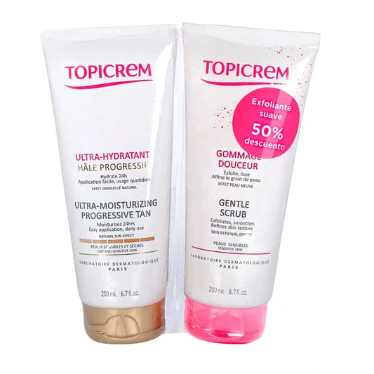 Topicrem Ultra Moisturising Progressive Tanning Pack 200 Ml + Exfoliating Scrub 200 Ml