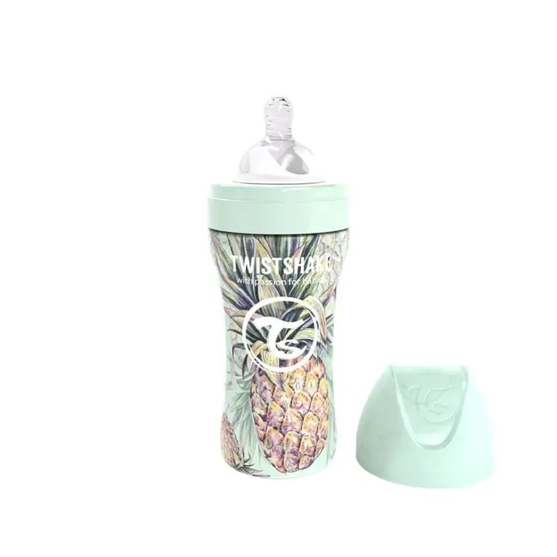Twistshake Pineapple Steel Anti-Colic Bottle, 330 ml