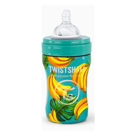 Twistshake Anti-Colic Bottle Banana Steel, 330 ml