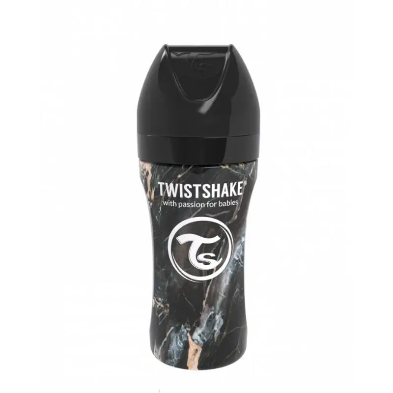 Twistshake Anti-Colic Bottle Steel Black, 330 ml