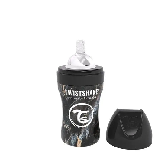 Twistshake Anti-Colic Steel Bottle Black , 260 ml