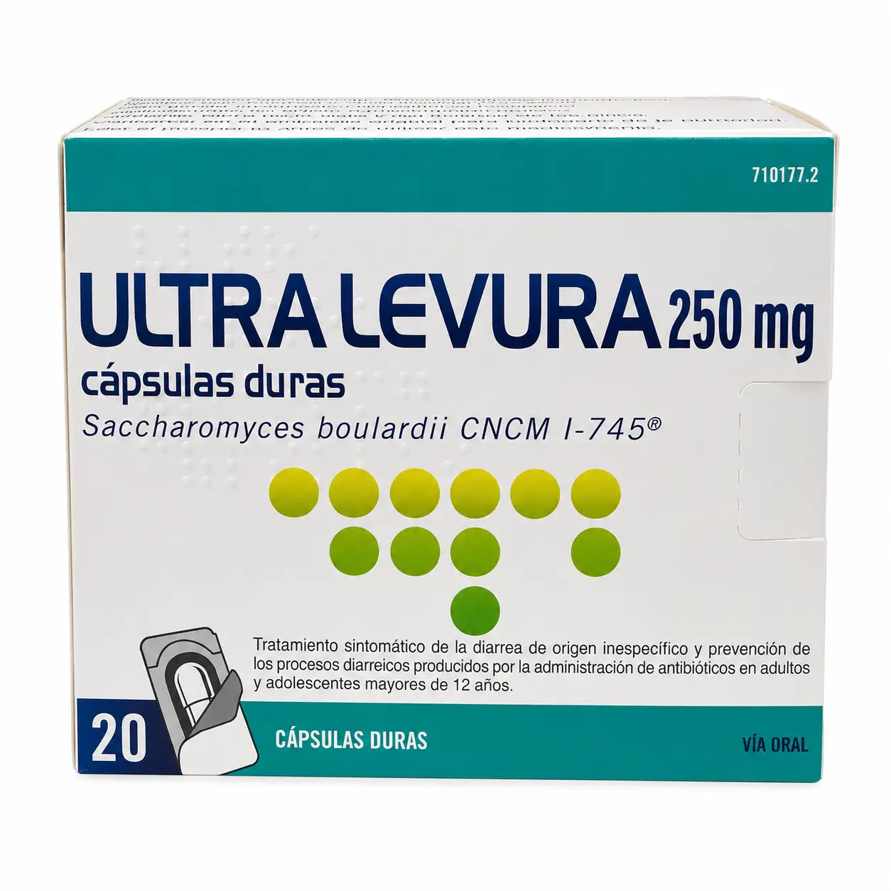 Ultra Levura 250 mg, 20 Capsules