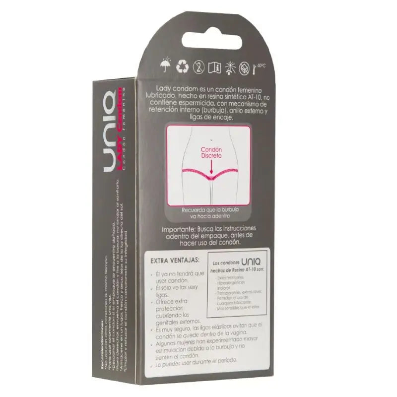 Uniq Lady Condoms Latex Free Female Condoms With Garter Belt 3 Units