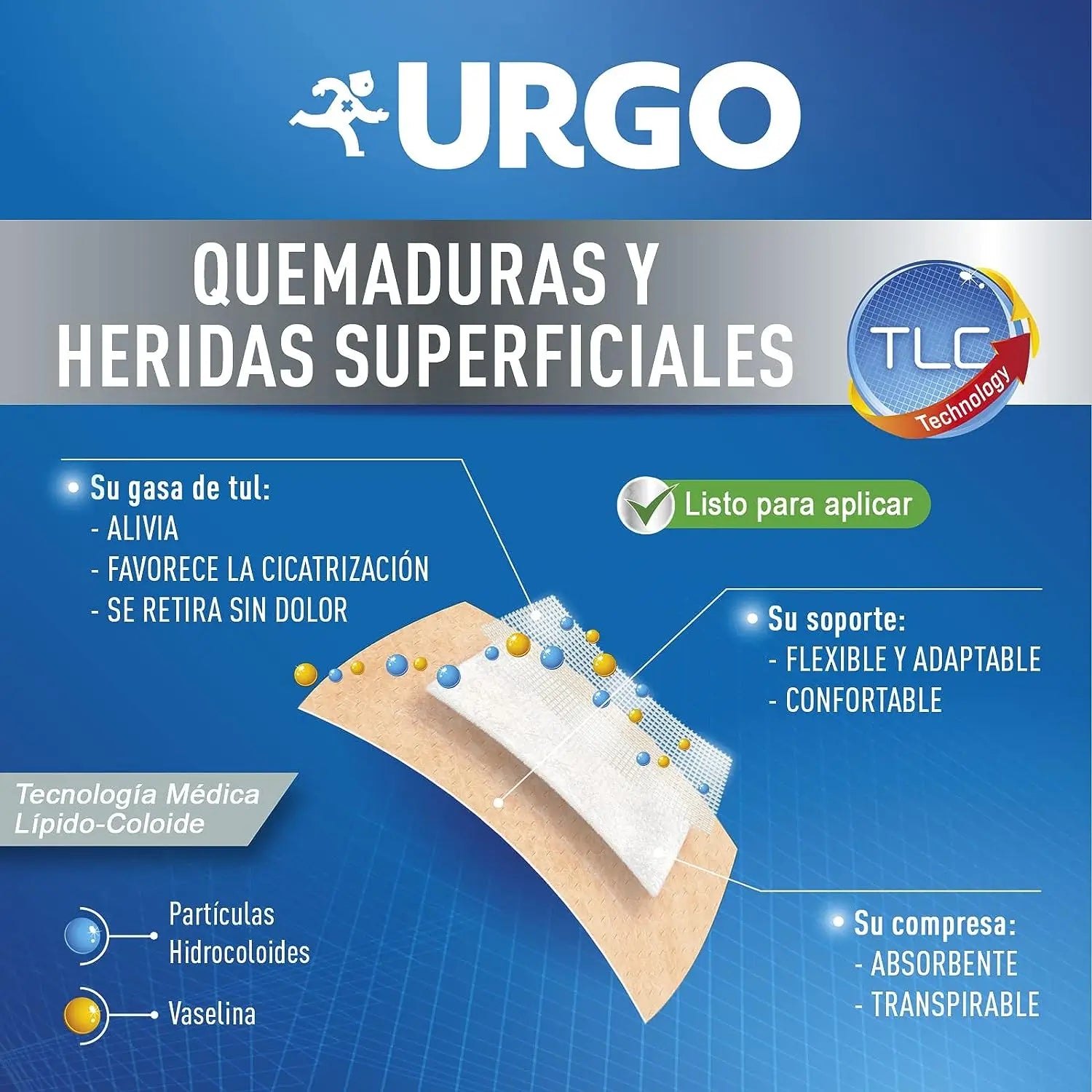 Urgo Sterile Dressing For Burns And Superficial Wounds, 10 X 7 Cm