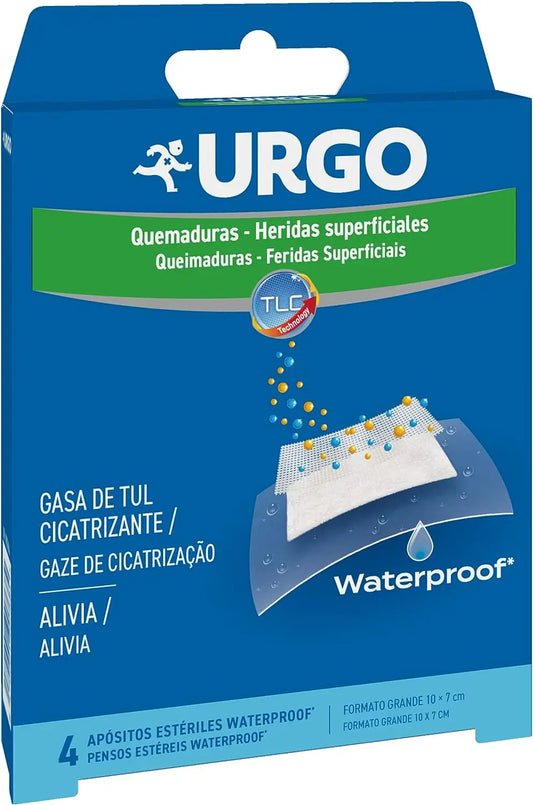 Urgo Waterproof Dressings For Burns & Wounds, 10 X 7 Cm