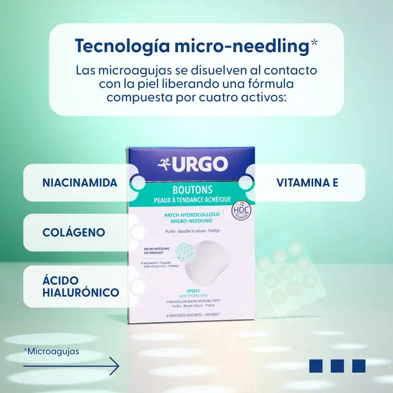 Urgo Spots Hydrocolloid Patches Micro Needling, 9 Units