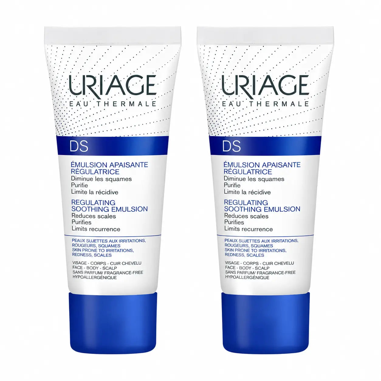 Uriage DS Soothing Emulsion 40ml, Fragrance-Free, pack of 2