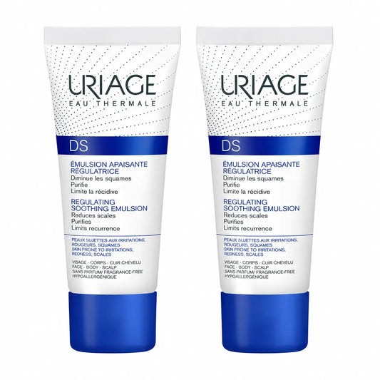Uriage DS Soothing Emulsion 40ml, Fragrance-Free, pack of 2
