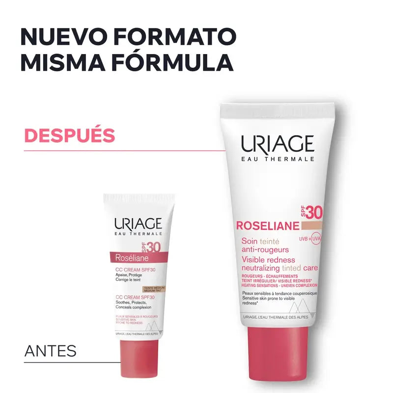 Uriage Roséliane Cc Cream Spf30 Coloured Cream for Sensitive, Red, Rosacea and Hyperreactive Skin , 40 ml