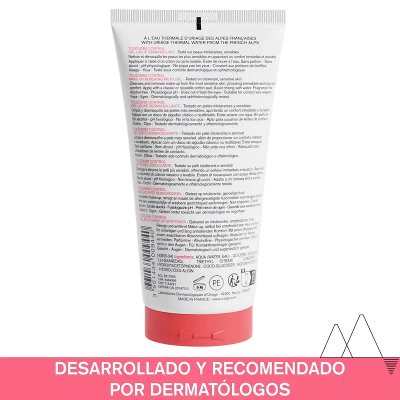 Uriage Toléderm Control Make-up Remover Gel-Milk 150Ml
